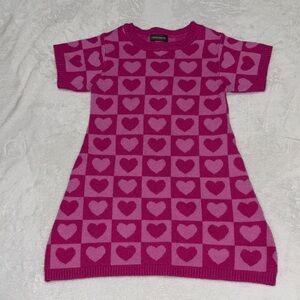Vince camuto Pink Heart Patterned Dress 2T viscose